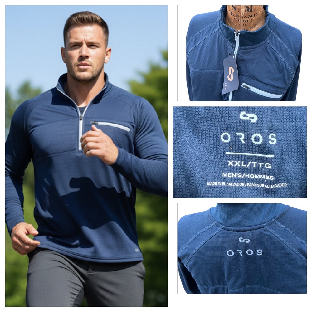 OROS JAPAN 1/4 Zip Track Jacket Men Navy Solarcore Insulation XXL‎ Gorpcore NWT